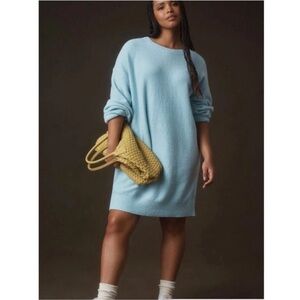 Daily Practice x Anthropologie Bouclé Knit Sweater Dress Sky Blue S